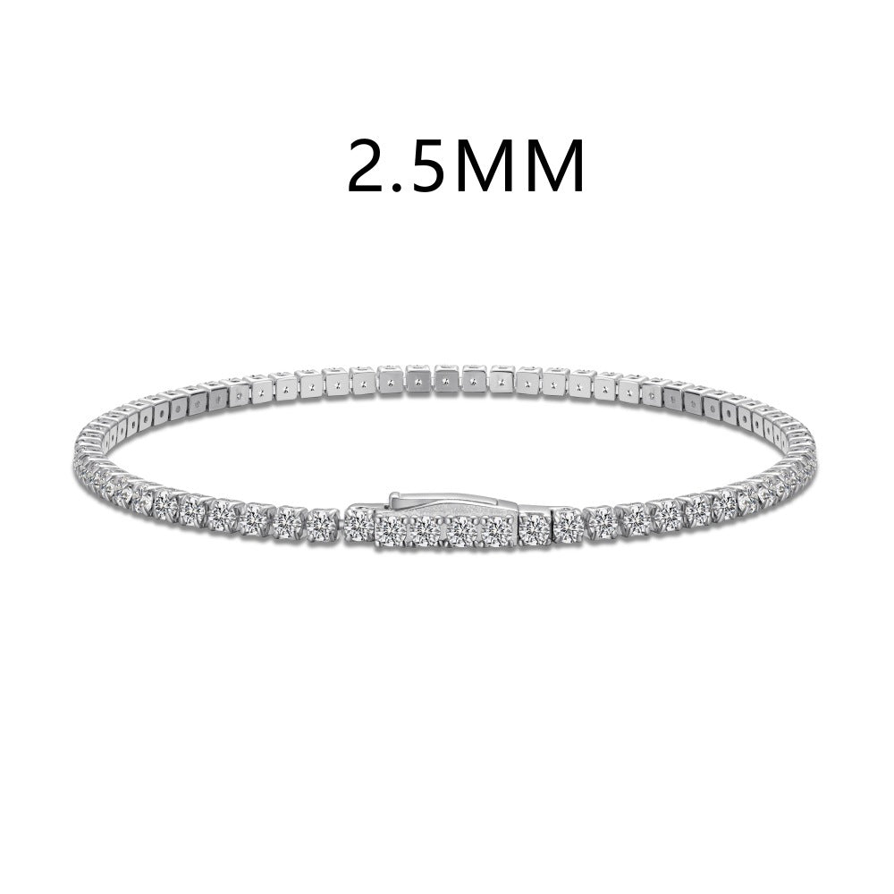 Wholesale Zircon Tennis Bracelet 925 Silver Hidden Clasp Women S Everyday Jewelry Accessory
