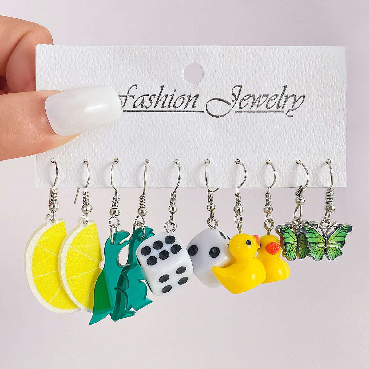 Wholesale 5pcs/set color acrylic earrings  white cloud flower earrings
