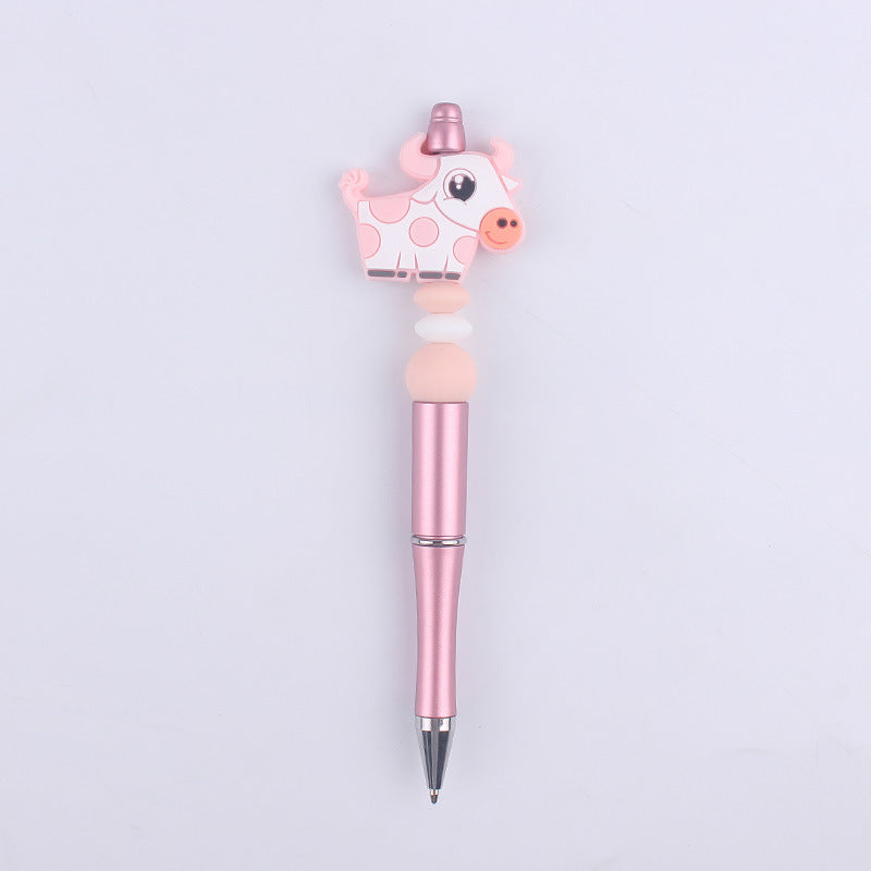 Wholesale  creative  cartoon animal cow silicone beads beaded pen