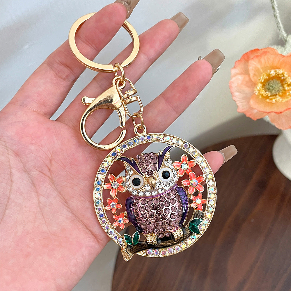Wholesale Diamond Metal Owl Alloy Keychains Metal Keychain ACC-KC-CH054