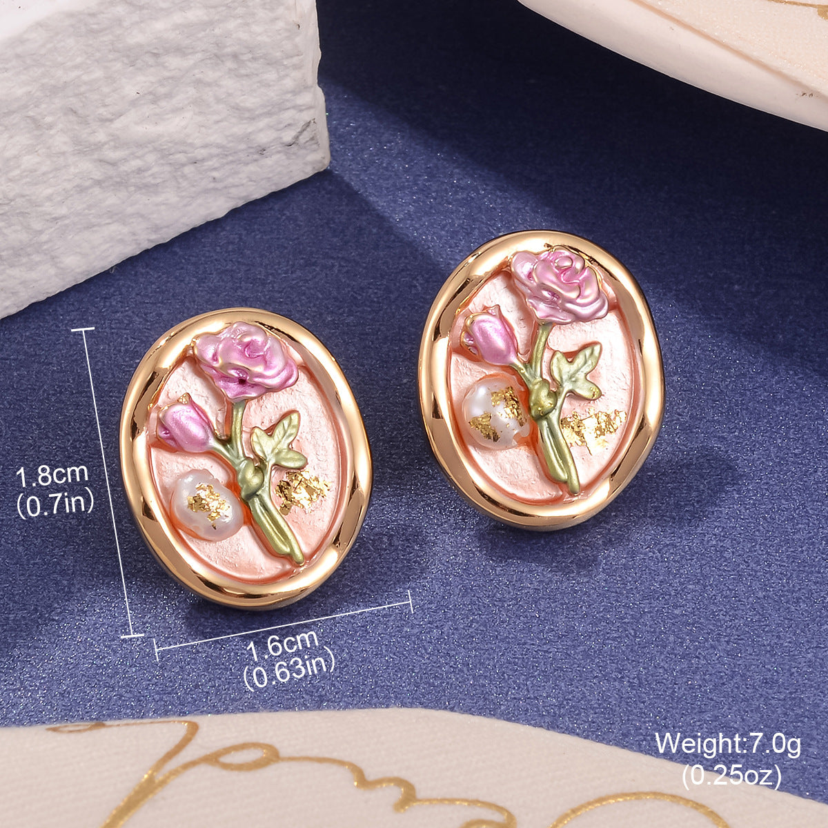 Wholesale Enameled Gradient Oil Drop Earrings