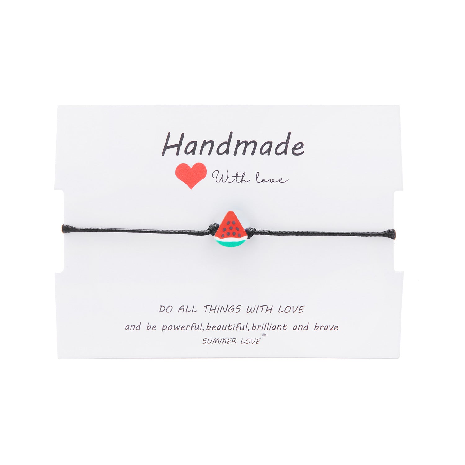 Wholesale fruit bracelet soft pottery watermelon strawberry woven paper card bracelet