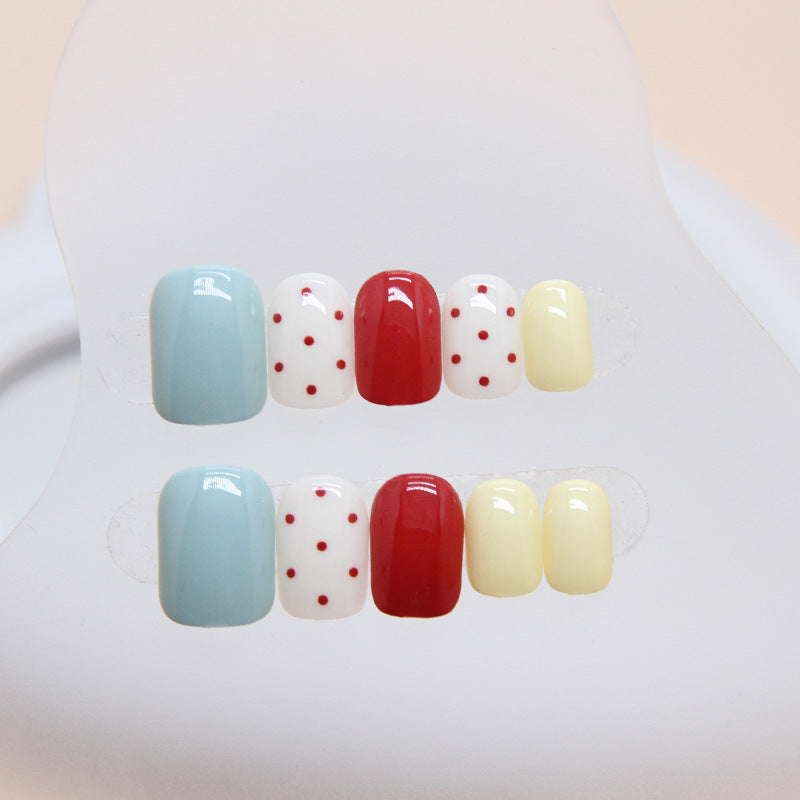 Wholesale 24 Pieces/box Colorful cute polka dot Nails Kits Nail Stickers
