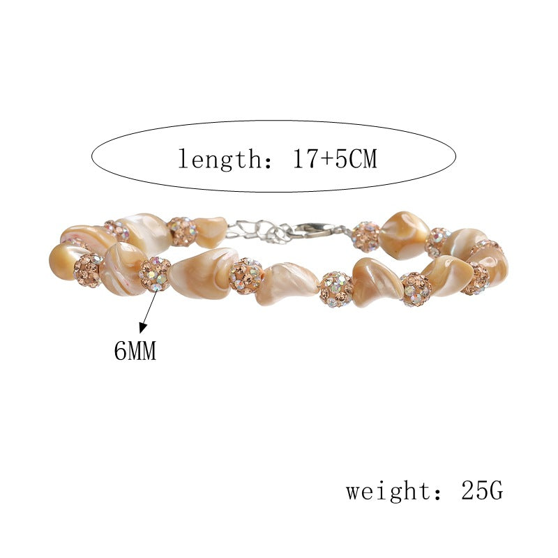 Wholesale White Shell Bead Bracelet Retro Irregular Heart Shape Handmade Unisex Wedding Gift Fashion Accessory