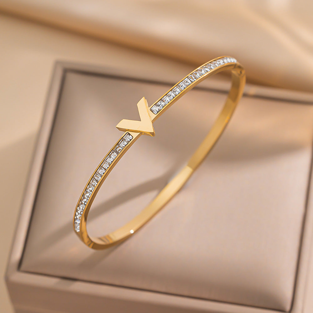 Wholesale Titanium Steel Diamond Bracelet ACCVIP-BT-KuCai012