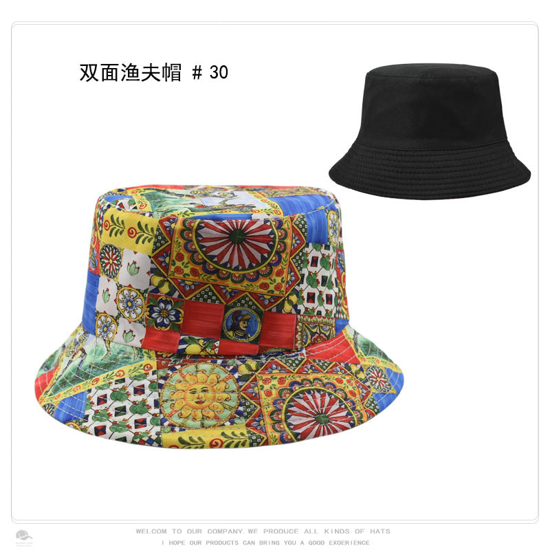 Wholesale Vintage Printed Polyster Bucket Hat ACC-HT-XuP009