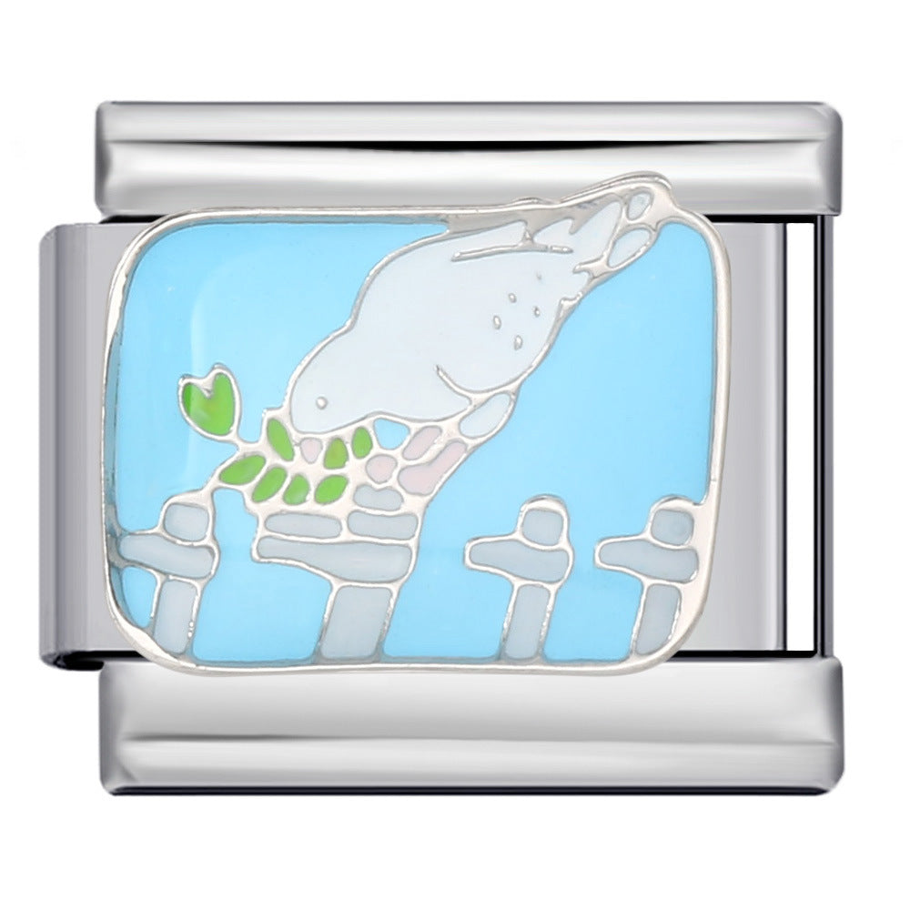 Wholesale Italian Charm Bracelet 9mm DIY Splicing Removable Peace Series Stainless Steel Composable Bracelet