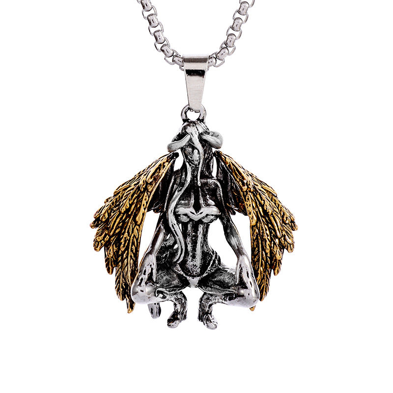 Wholesale Devil Angel Necklace Pendant Sweater Chain Long Necklace ACC-NE-Puhai002
