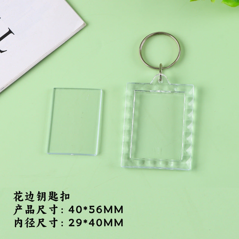 Wholesale Calligraphy Acrylic Keychain Blank Photo Frame - Trendy Fashion Accessory Gift for Party