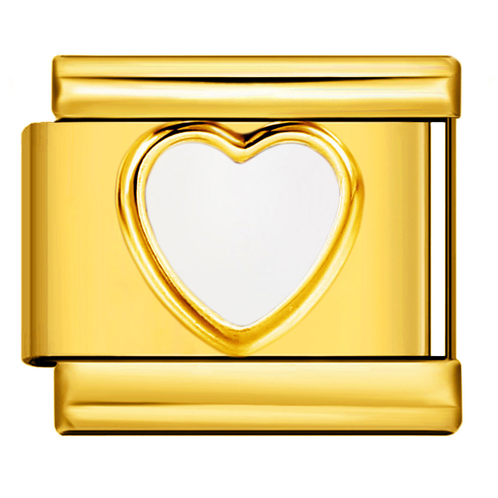 Wholesale Italian Charm Bracelet 9mm DIY Splicing Colored Oil-Drip Petals Stainless Steel Composable Bracelet