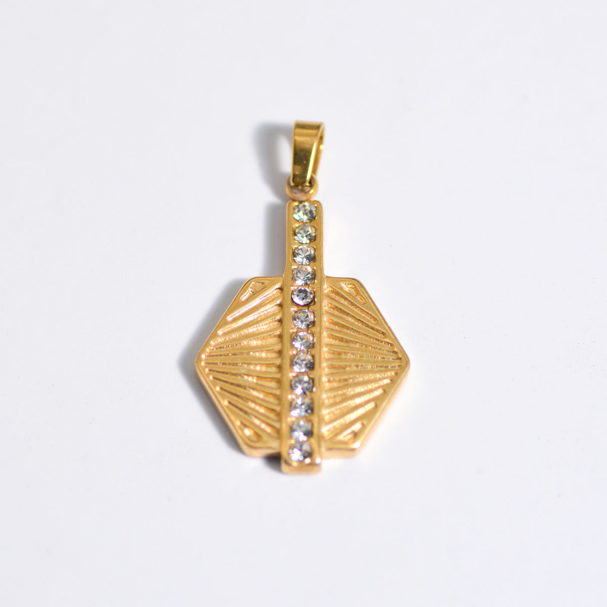 Wholesale Stylish Geometric Stainless Steel Necklace Pendant Natural Stone Drop DIY Jewelry Accessory For Layering And Gift