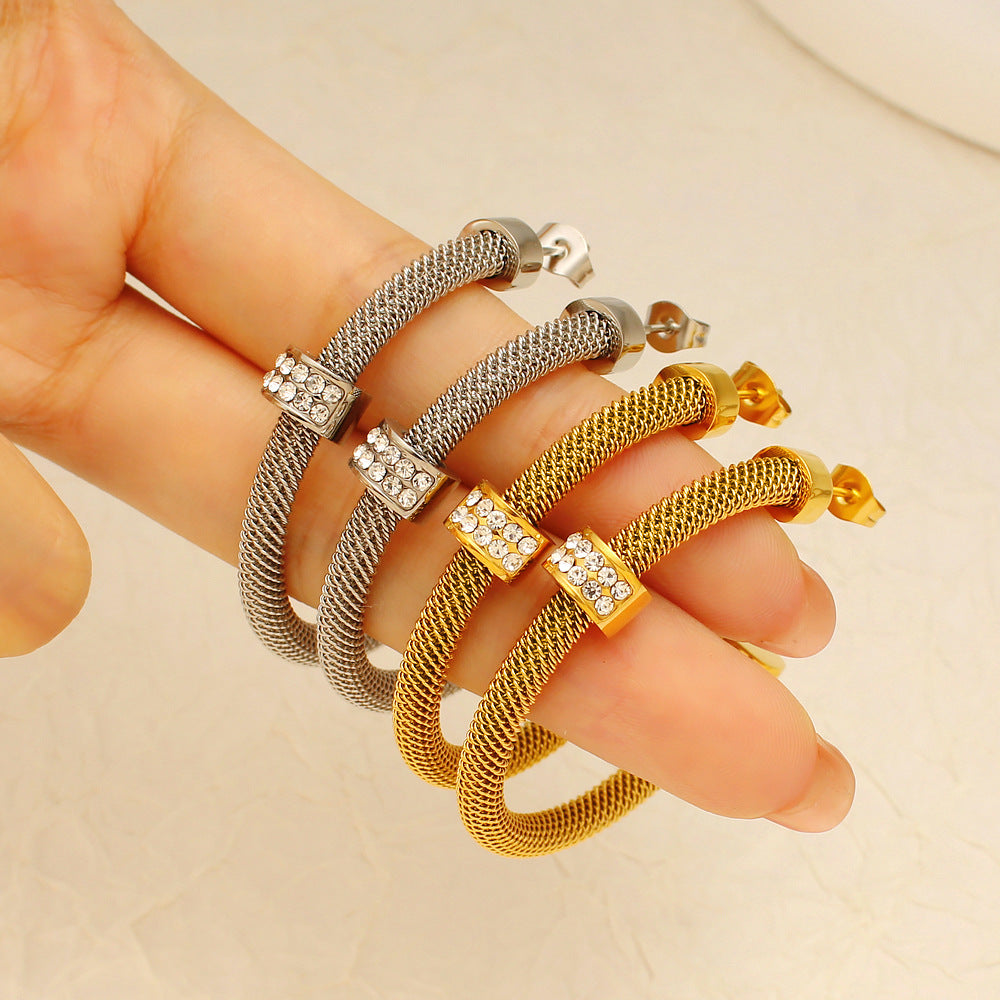 Wholesale Stainless Steel Open Bracelet C Shape Earrings ACC-BT-Yueshi007