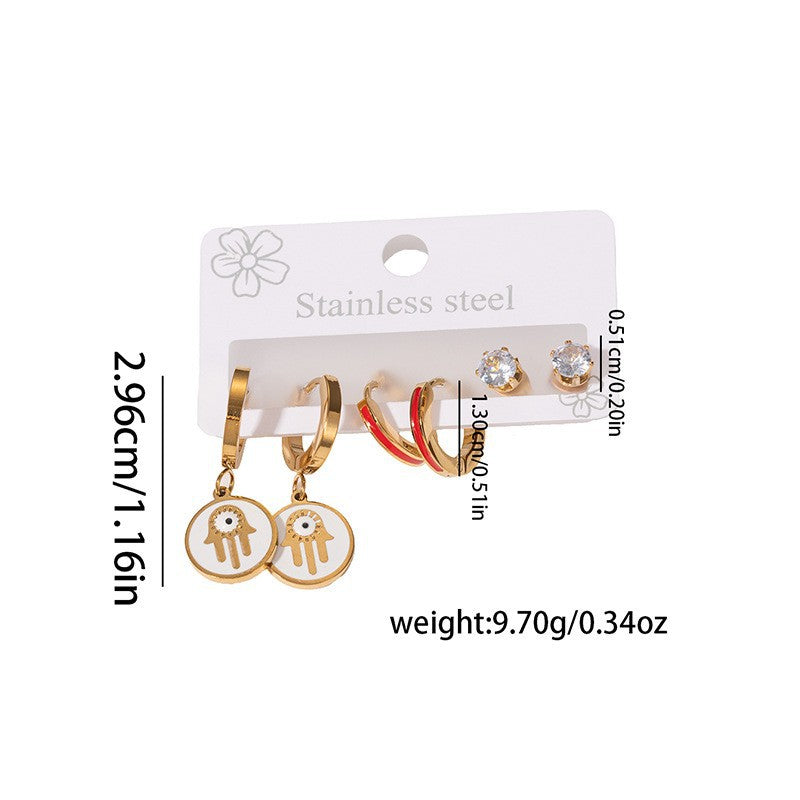 Wholesale Stylish Titanium Steel Love Earrings Set Fashion Jewelry for Party Wear
