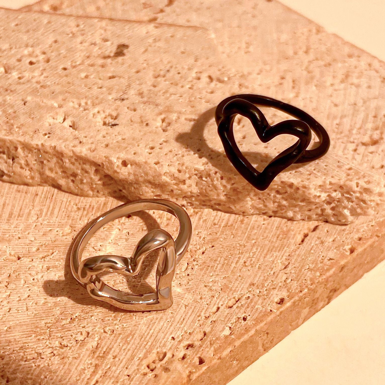 Wholesale hammer pattern love alloy gold-plated non-fading ring