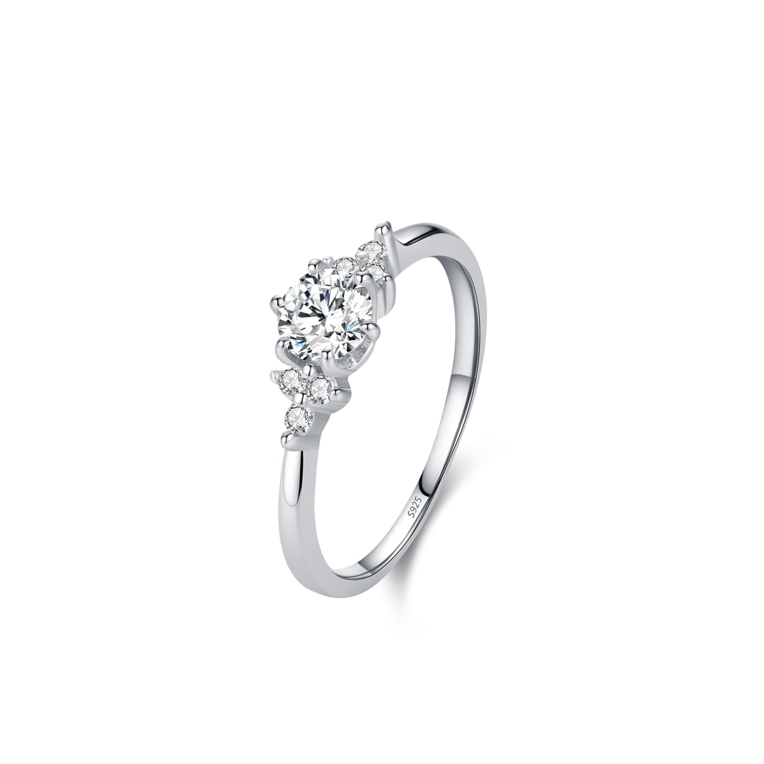 Wholesale 925 Sterling Silver Light Luxury  Diamond Ring