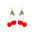 Wholesale Fruit Cherry  Green Leaf Earrings