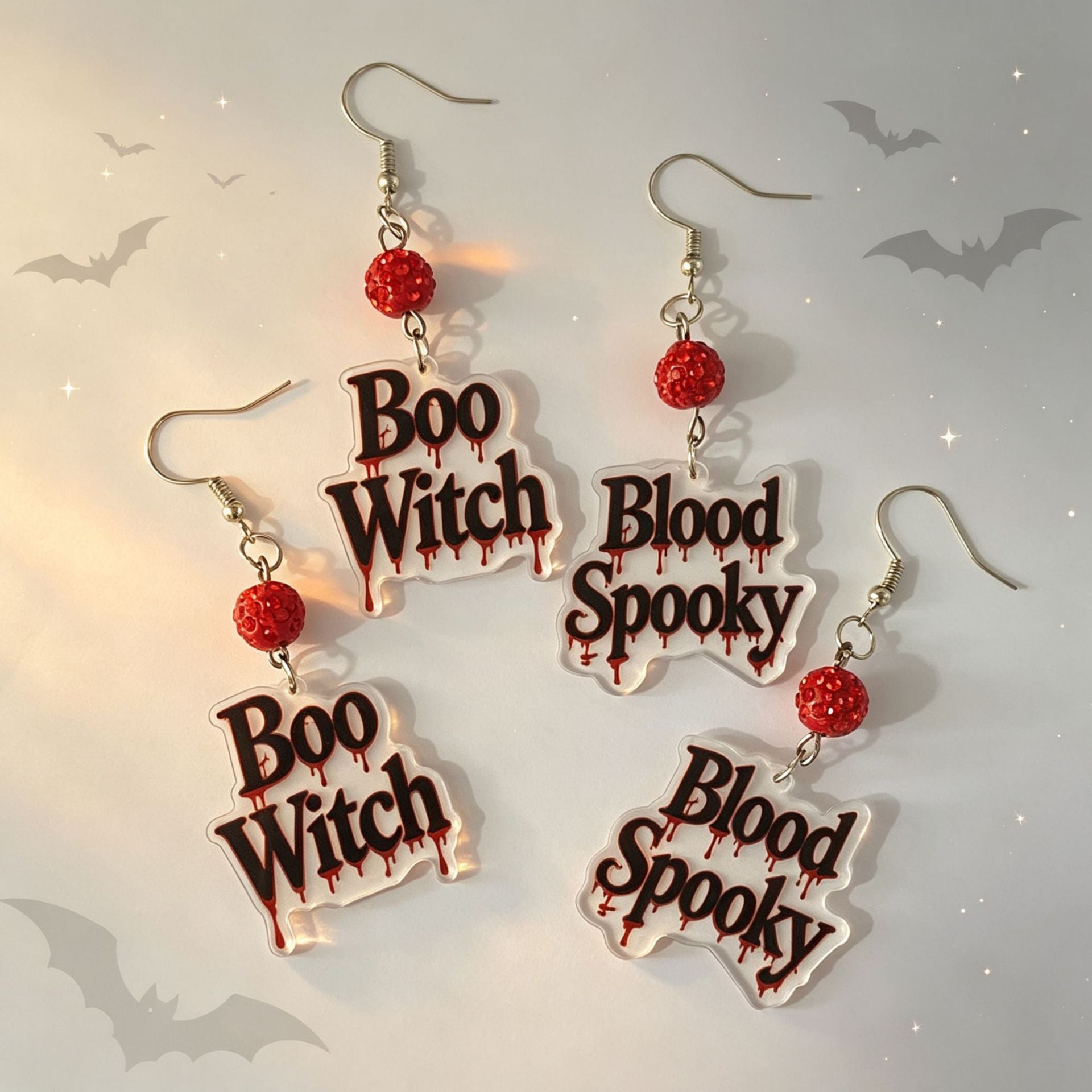 Wholesale Acrylic Red Letter Print  Earrings Party Fashion Accessory