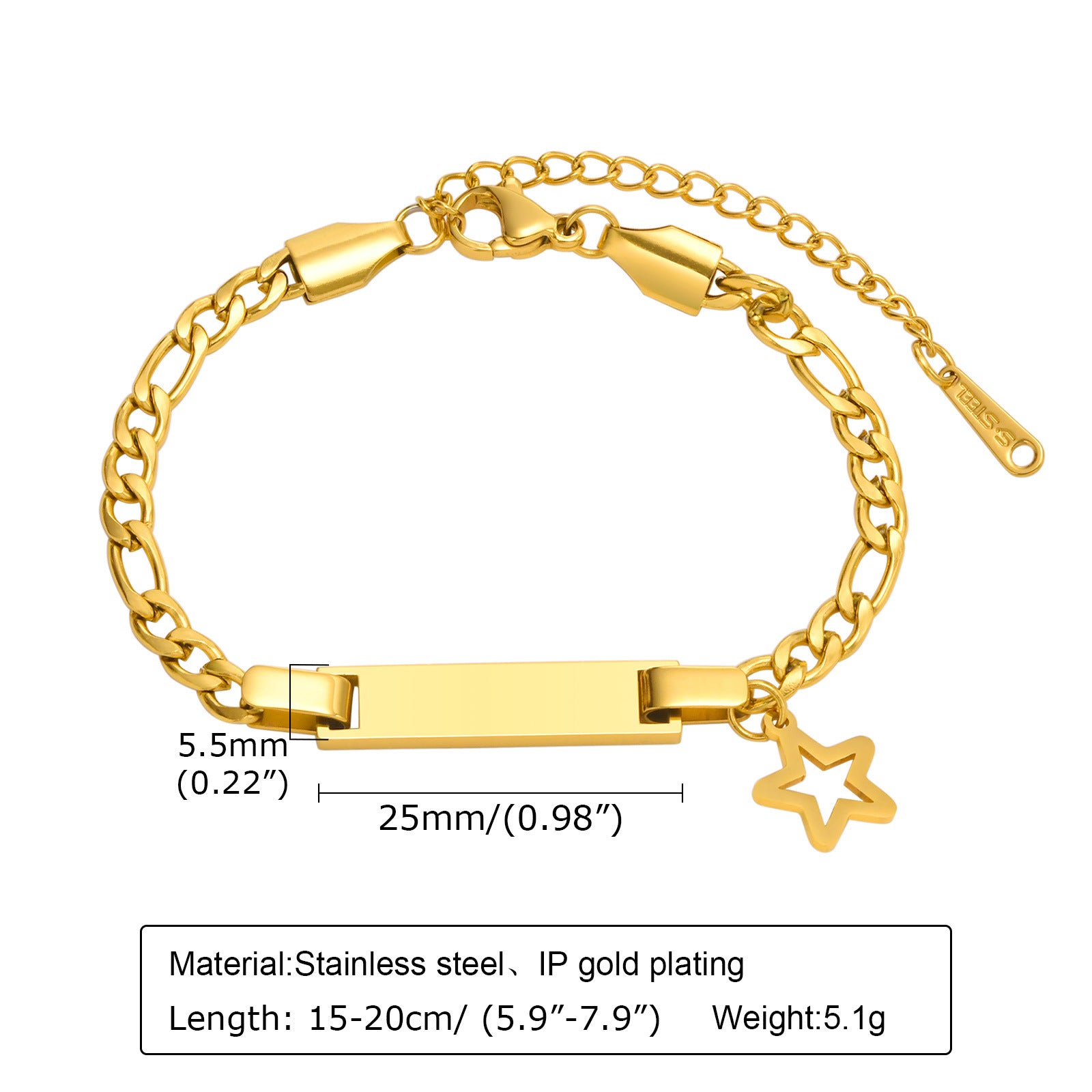 Wholesale Stainless Steel Curved Bracelet Bracelet Twist Chain Gold ACC-BT-HuaLanXin003