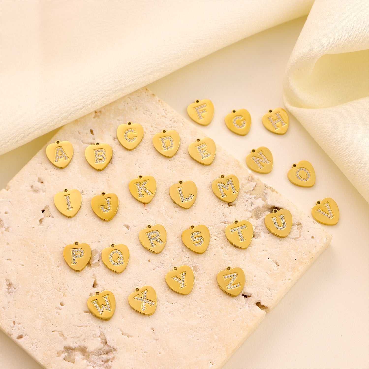 Wholesale Zirconium Love 26 Letter Stainless Steel Pendant