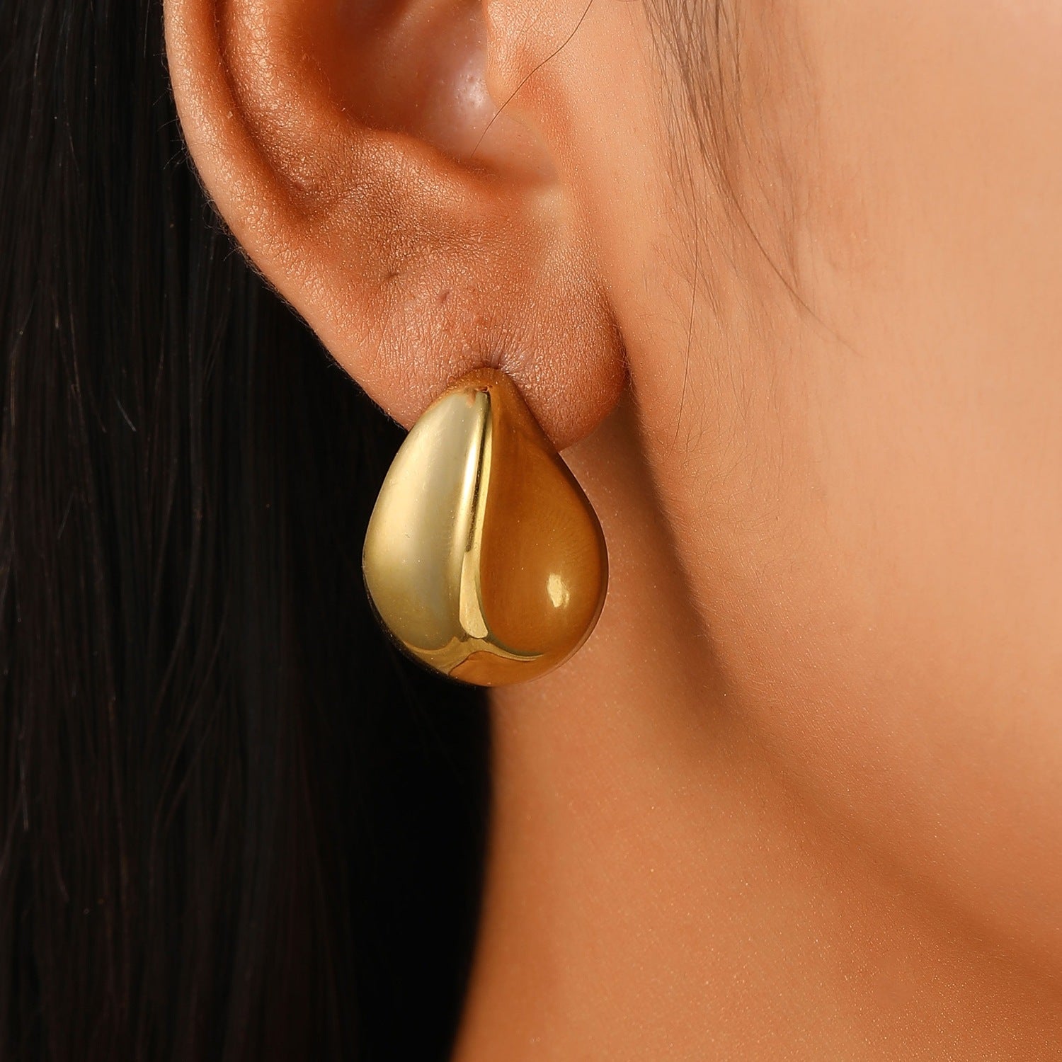 Wholesale Vintage French Geometric Irregular Drop Earrings for Women,  Stainless Steel Gold Plated Trendy Fashion Accessory Gift