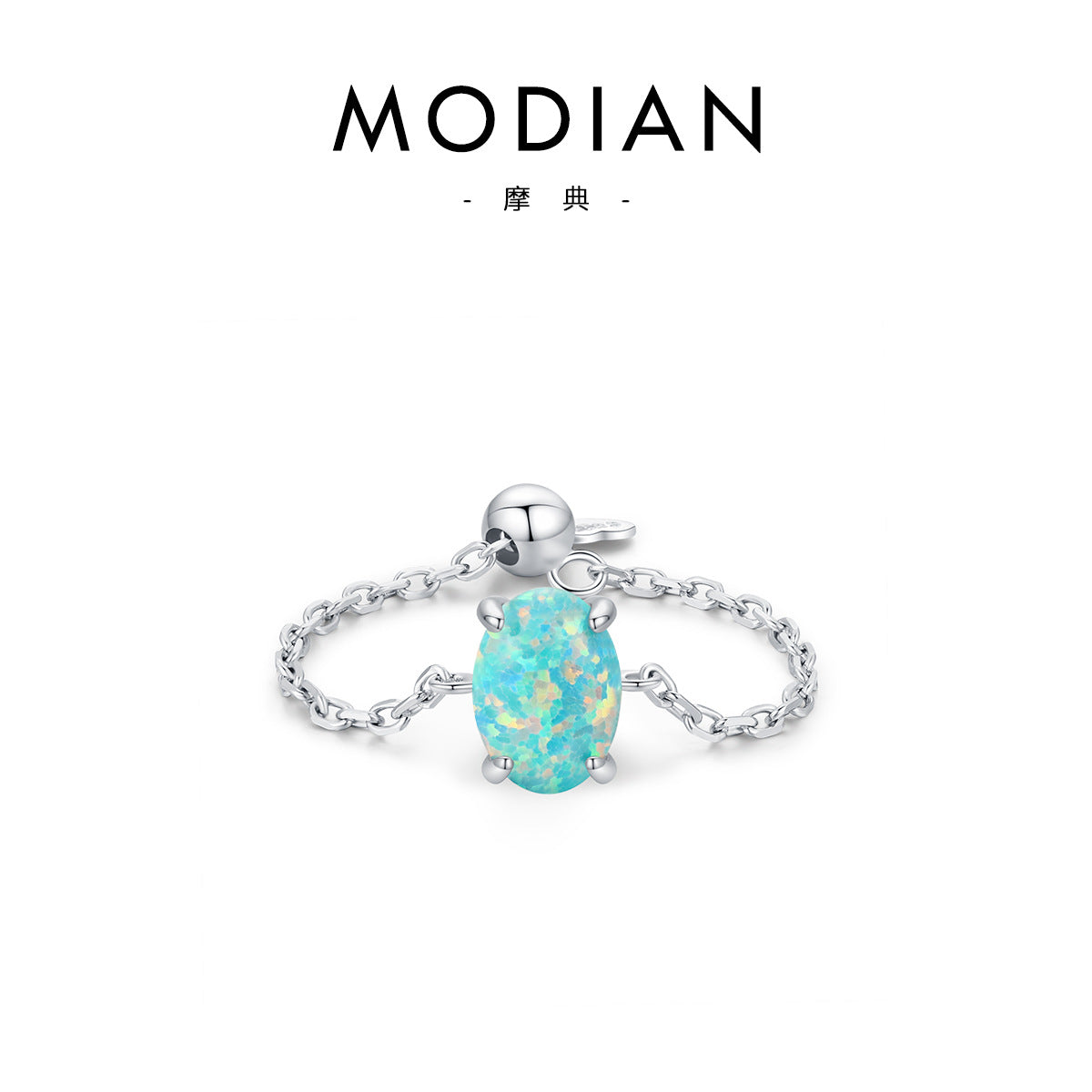 Wholesale 925 Sterling Silver Opal Open Ring Adjustable Ring ACC-RS-MoDian007