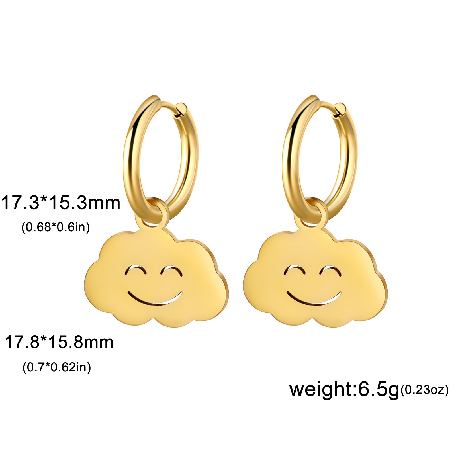 Wholesale Electroplated Stainless Steel Heart-Shaped Earrings Simple Western Style Women Fashion Jewelry Accessory Boutique Resale