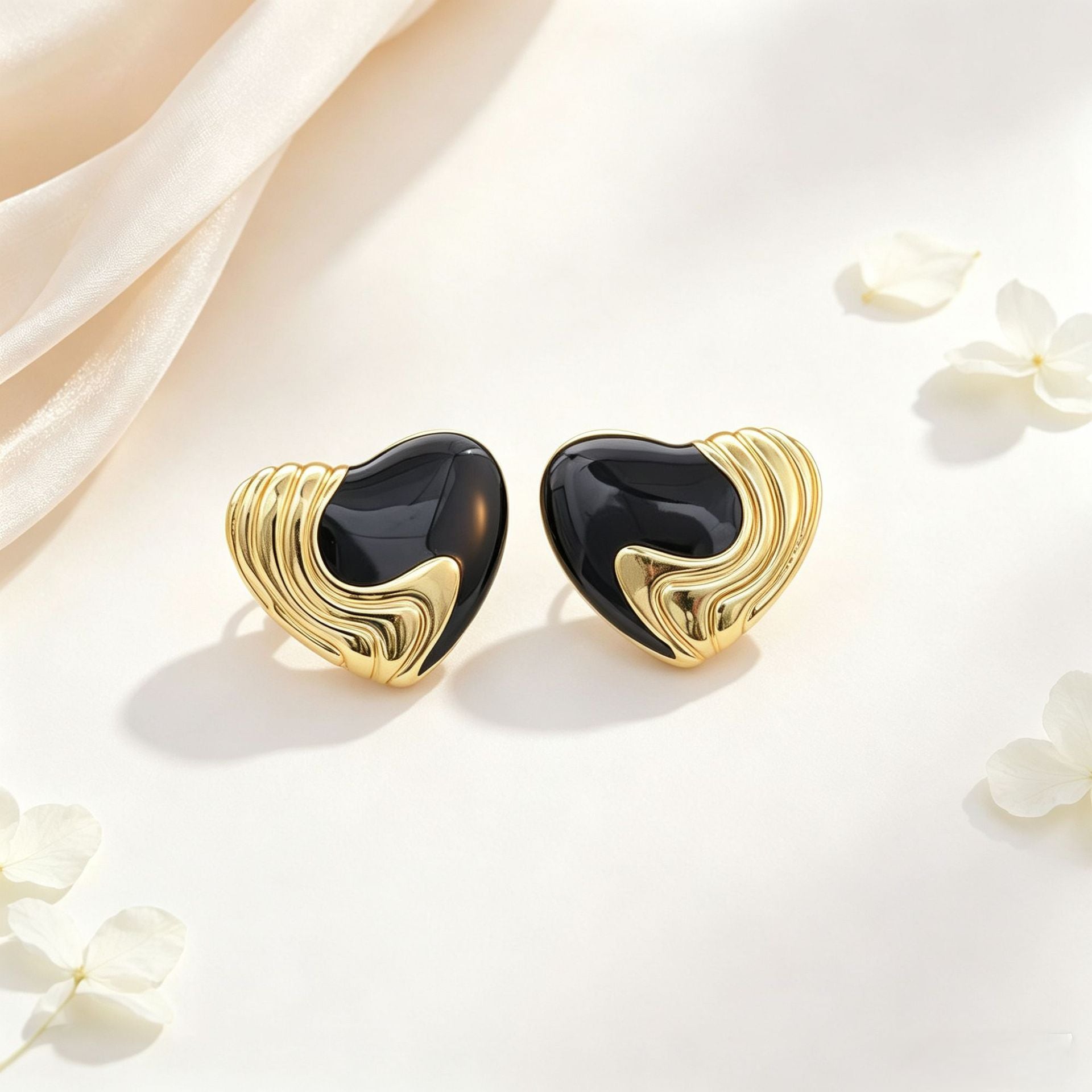 Wholesale Electroplated Stainless Steel Heart Enamel Drop Earrings Women' s Stylish European Fashion Jewelry Gift Boutique Resale