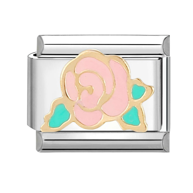 Wholesale Italian Charm Bracelet 9mm DIY Splicing Silver Creative Pattern Titanium Steel Composable Bracelet