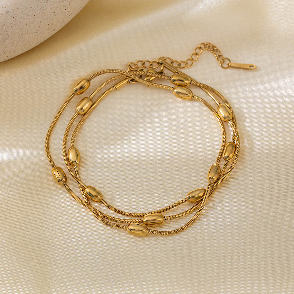 Wholesale 18K Gold Stainless Steel Diamond Bracelet ACC-BT-QiYun008