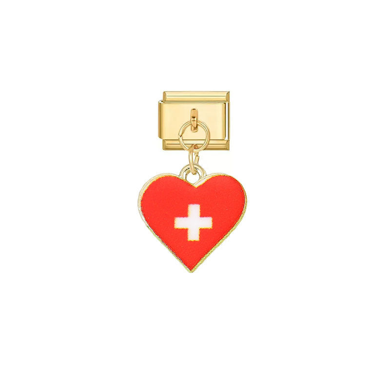 Wholesale Stainless Steel Italian Flag Modular Pendant - DIY Detachable Charm,  Trendy Fashion Accessory for Everyday Use