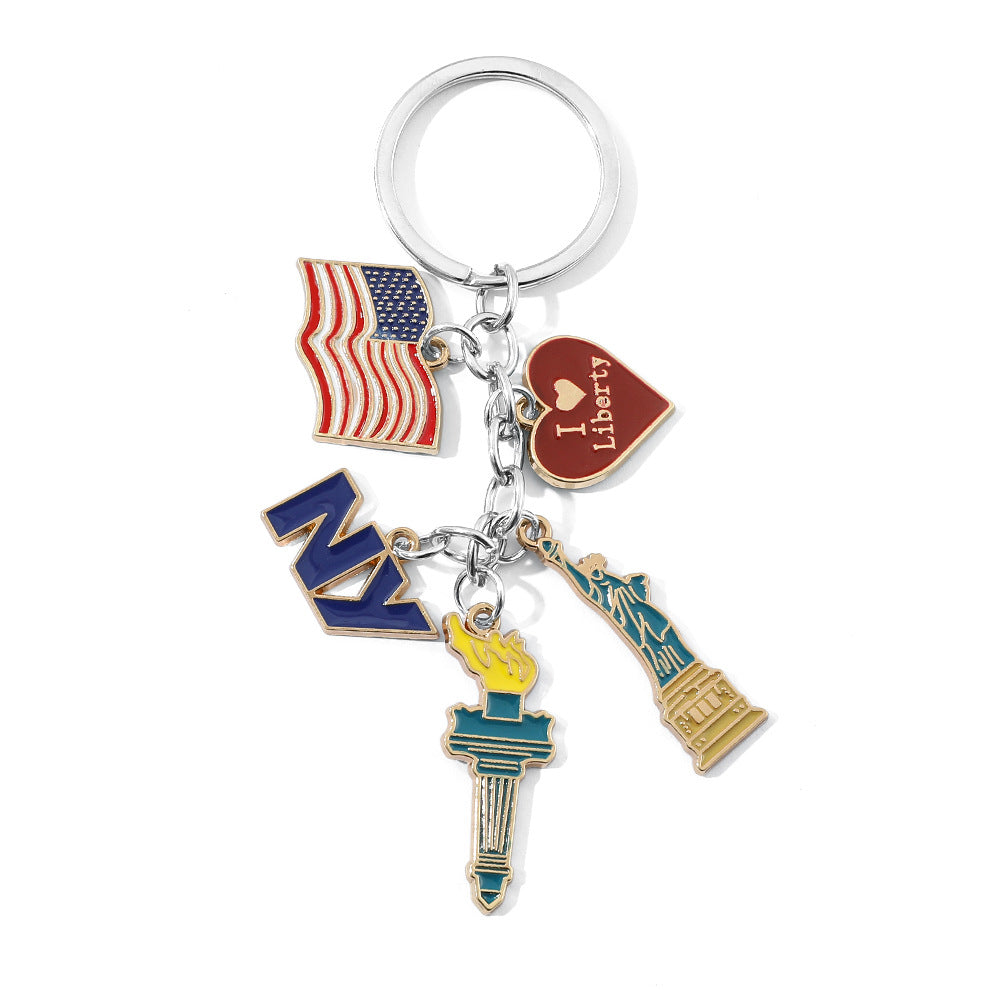 Wholesale Independence Day Commemorative Oil Drop Keychain