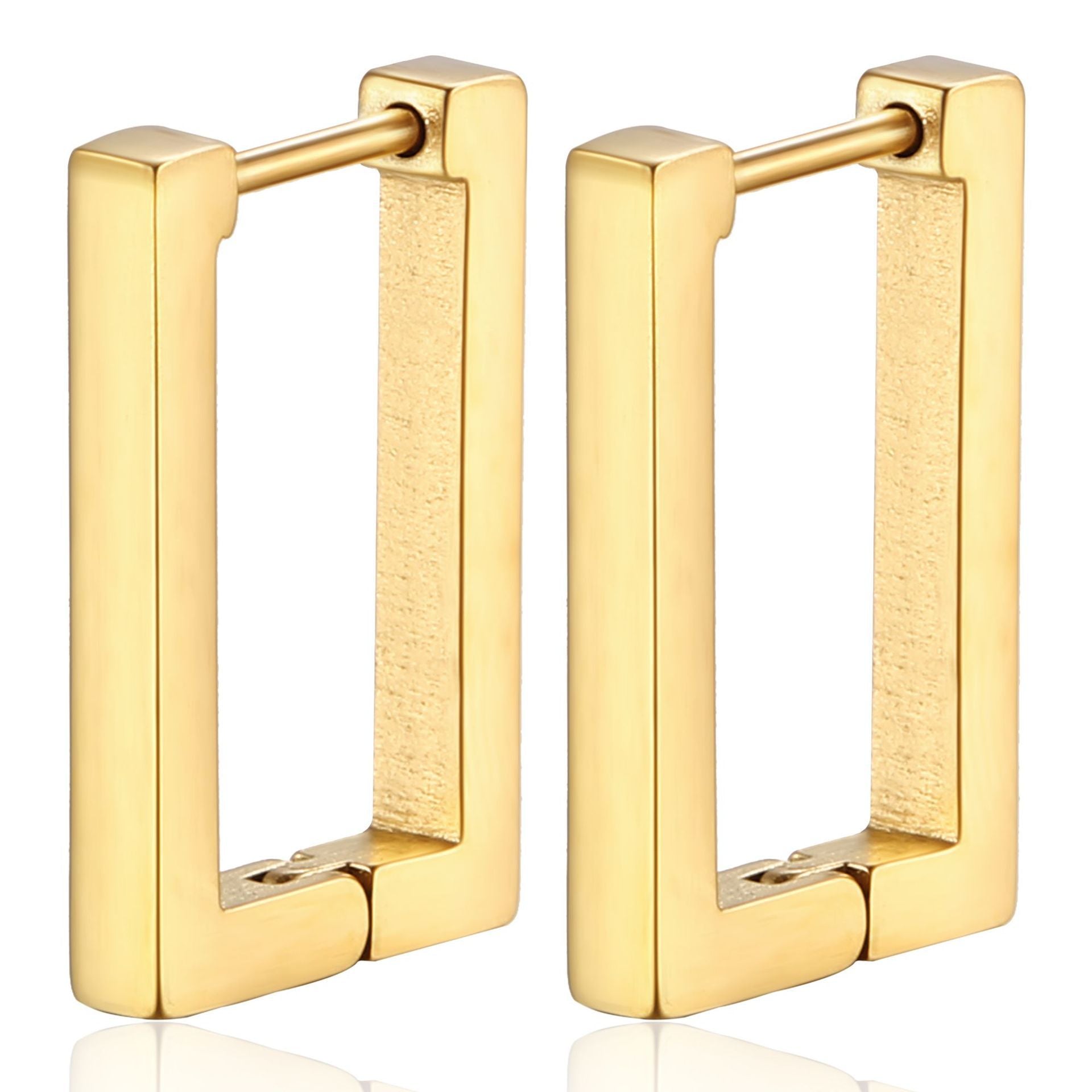 Wholesale Trendy Stainless Steel Geometric Ear Cuffs Unisex Electroplated Steel Tone Jewelry Accessory
