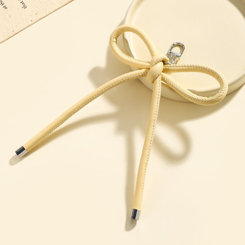 Wholesale Leather bow lanyard keychain
