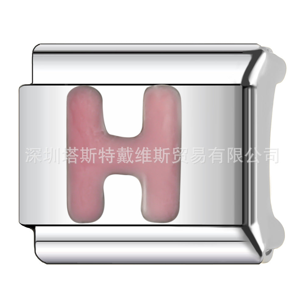 Wholesale 9mm Italian Charm Starter Bracelets DIY square Single Section Creative Stainless Steel Composable Bracelet