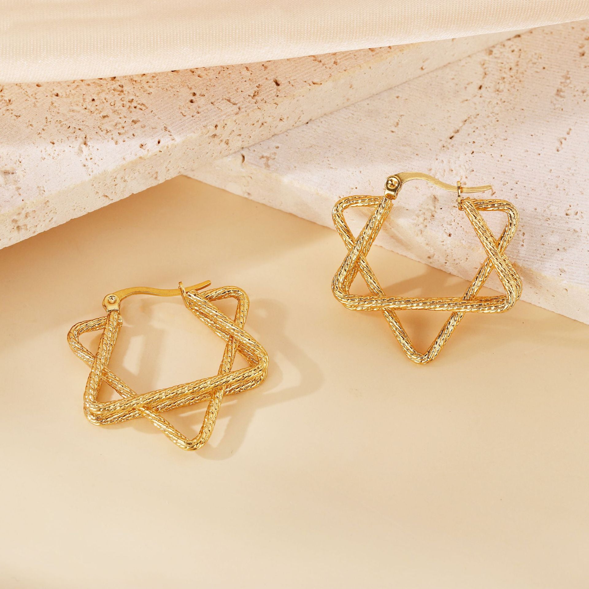 Wholesale Geometric Patchwork  Titanium Steel  Earrings