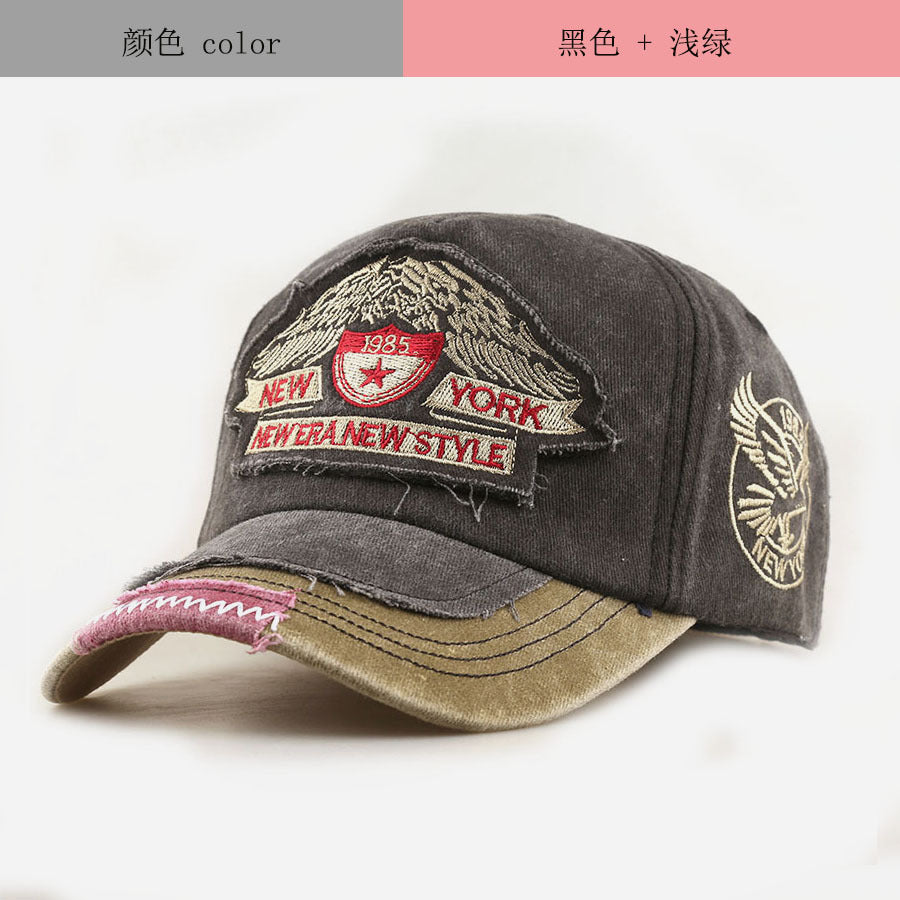 Wholesale Cotton Embroidery Baseball Cap Black New York Letter Patchwork Stylish Everyday Gift