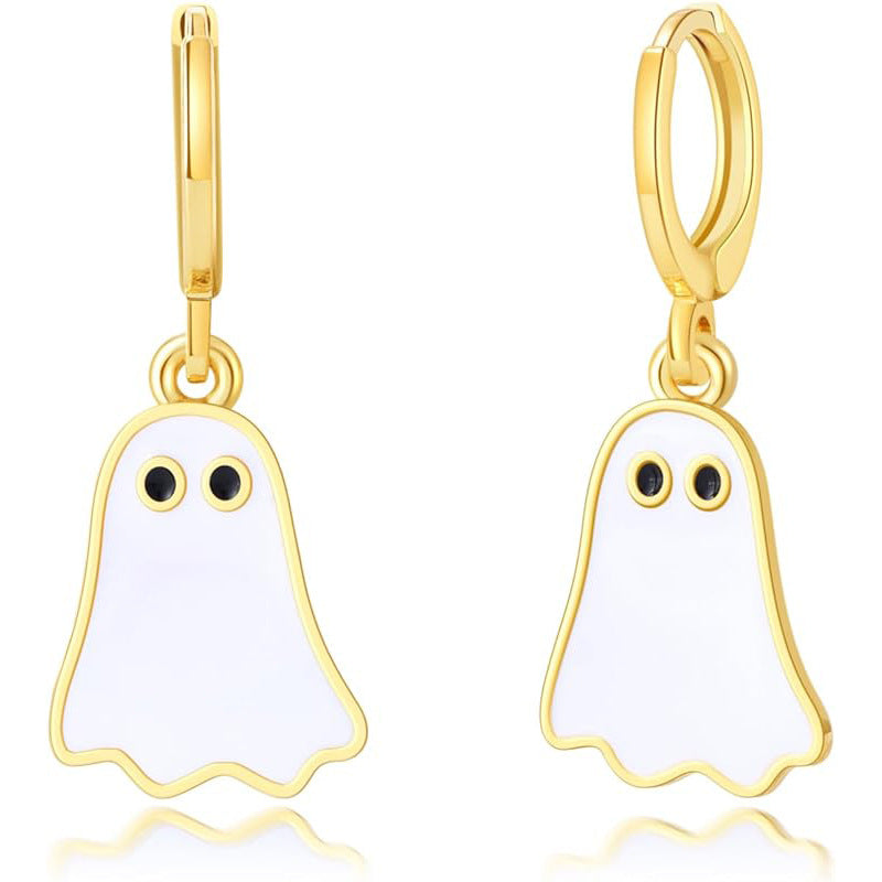 Wholesale   Walking Ghost Golden Ghost Cute  Earrings