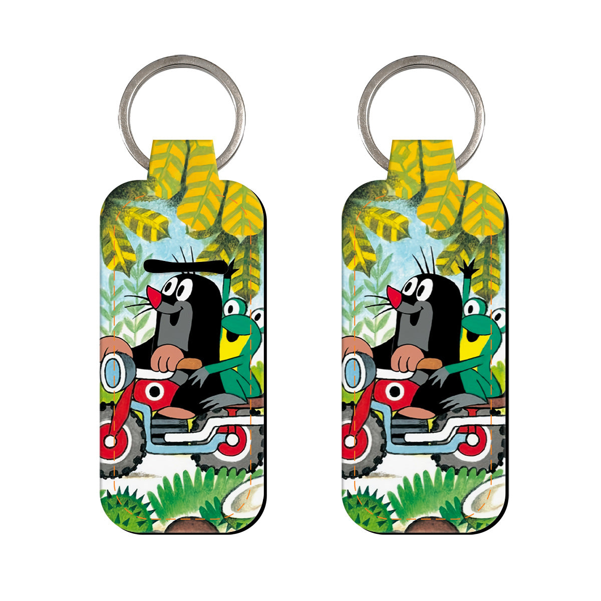 Wholesale 6pcs Cute cartoon lipstick protective case keychain