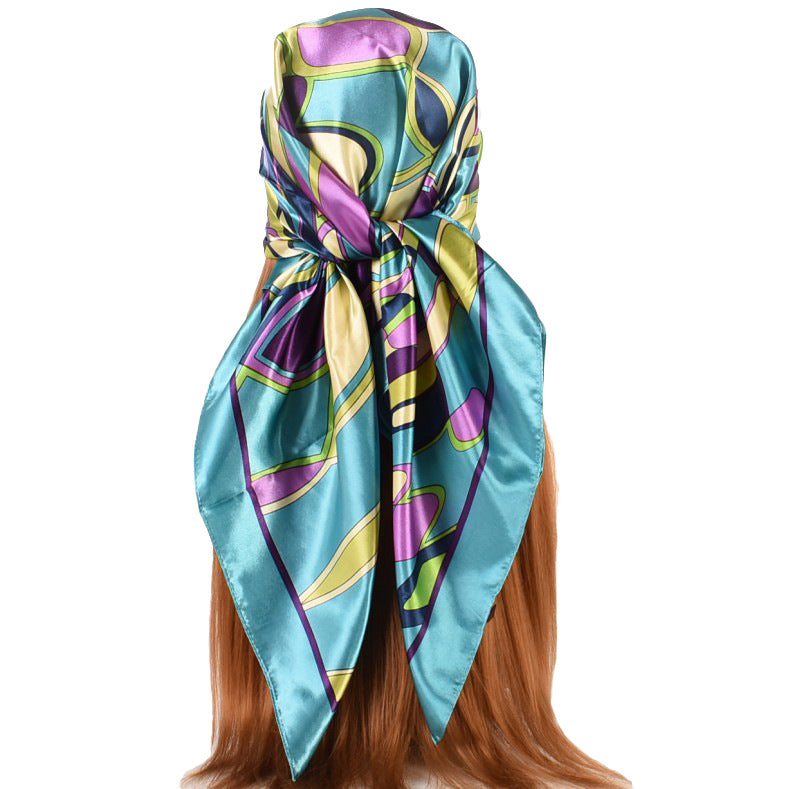 Wholesale Geometric  Silk 90 Large Square Scarf