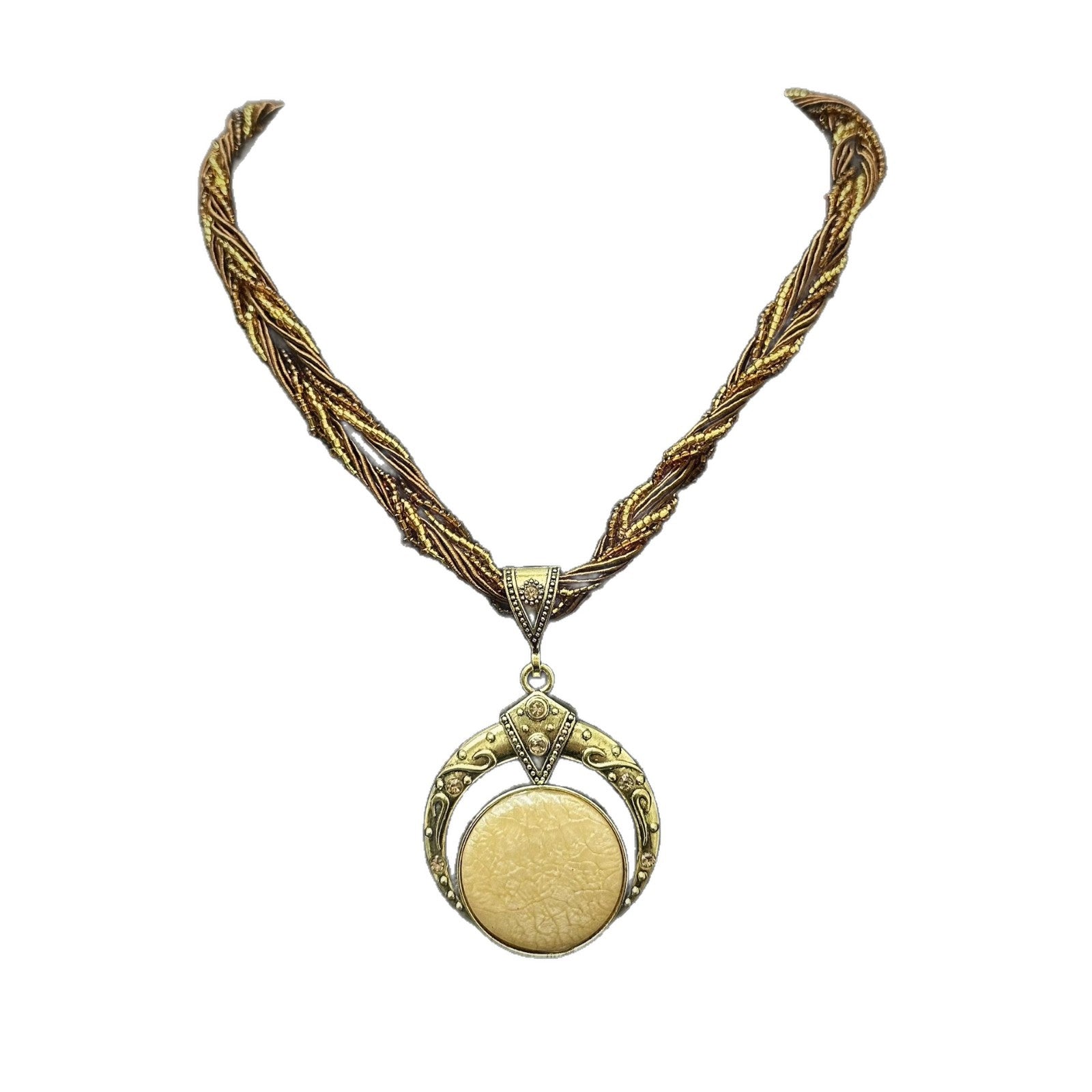 Wholesale Blue Resin Beaded Bohemian Retro Necklace,  Trendy Layering Jewelry for Boutique Resale