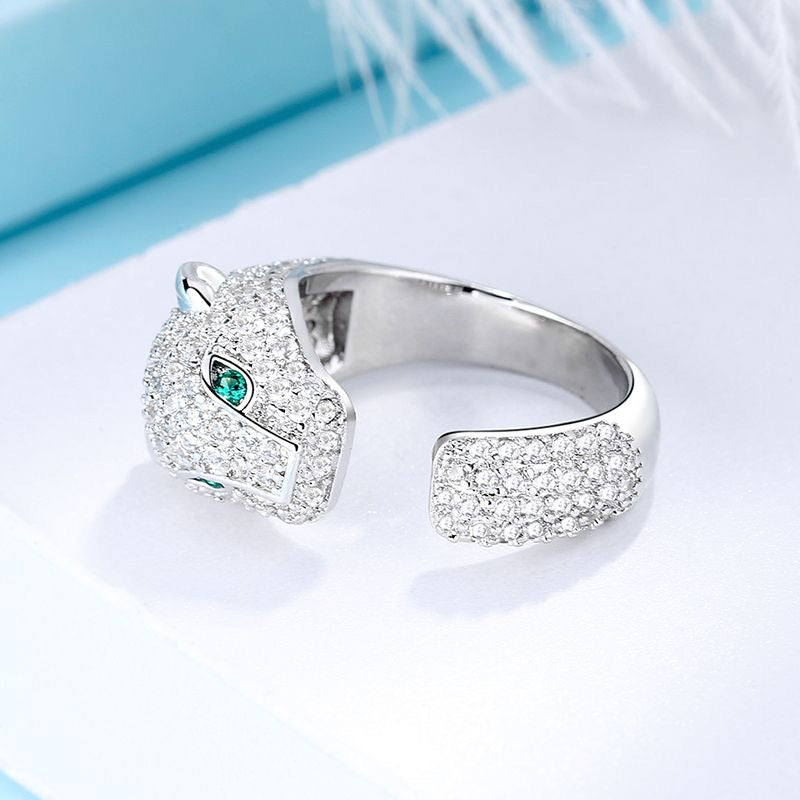 Wholesale Simple Geometric Open Ring Micro-inlaid Full Diamond Zircon Personality Open Ring