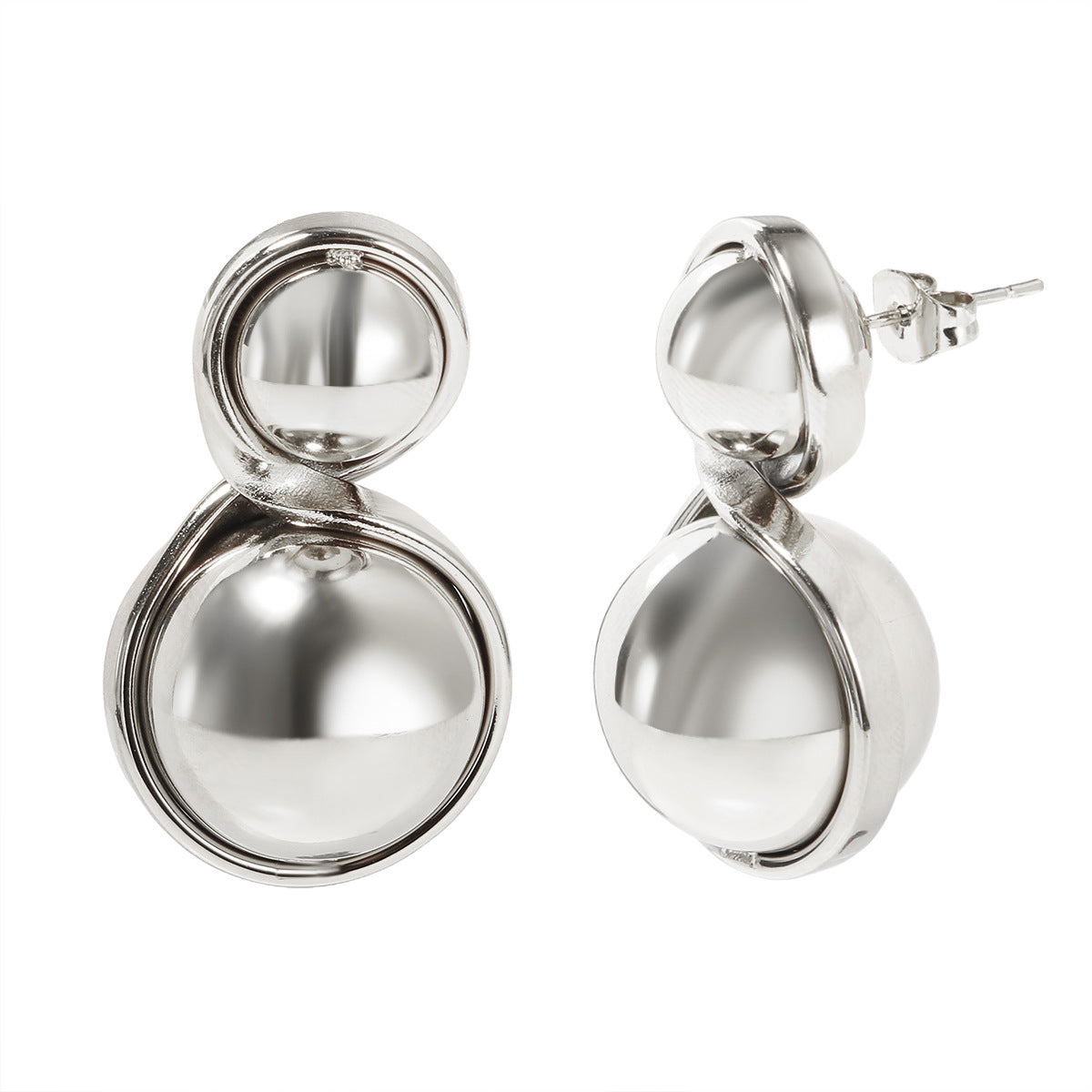 Wholesale Stainless steel stud earrings and necklace