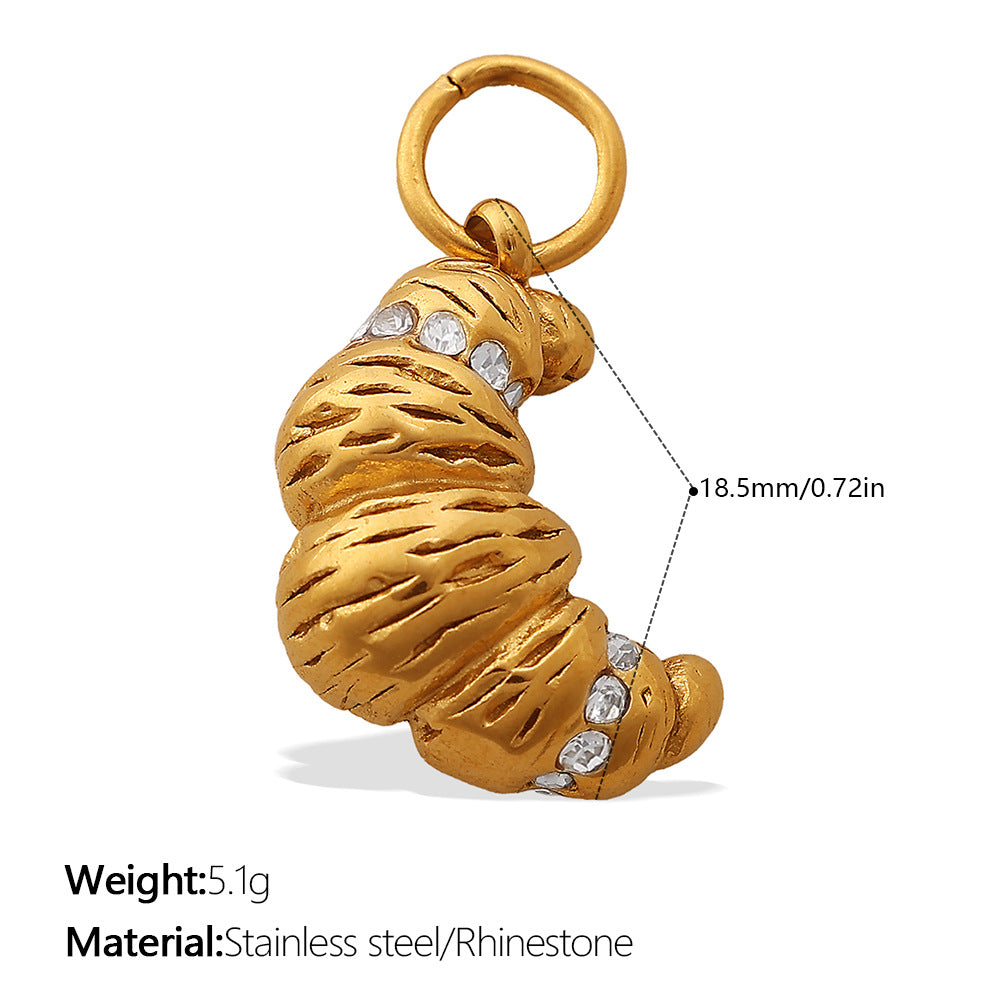 Wholesale  Food Series Ice Cream Donut Cake Titanium Steel Pendant DIY Necklace Bracelet Jewelry Accessories Cute