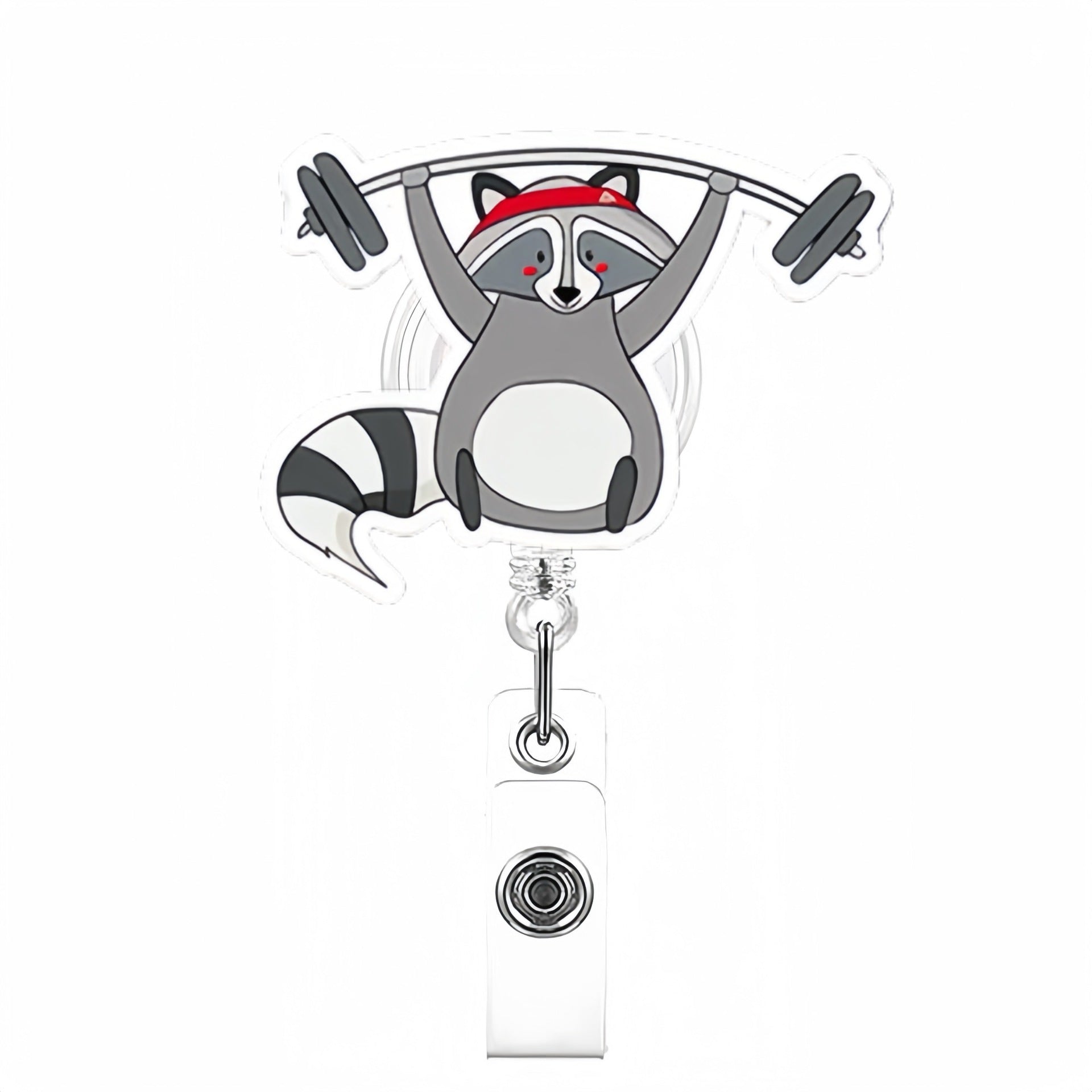 Wholesale Funny Raccoon Badge Reels Keychains
