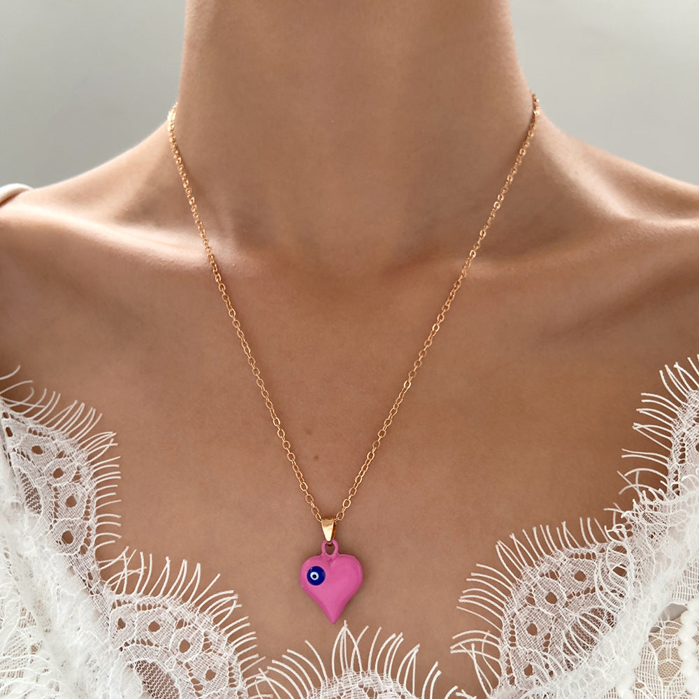 Wholesale Devil's Eye Necklace Creative Blue Eyes Diamond-encrusted Necklace