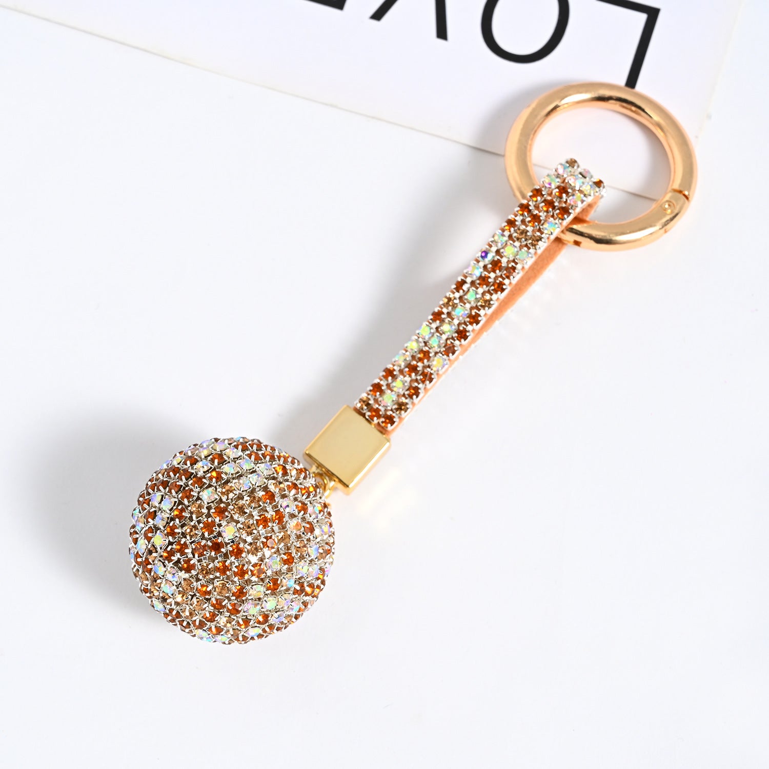 Wholesale Rhinestone Ball Keychain Mixed Purple Sparkly Car Key Accessory Bag Charm Boutique Resale Gift