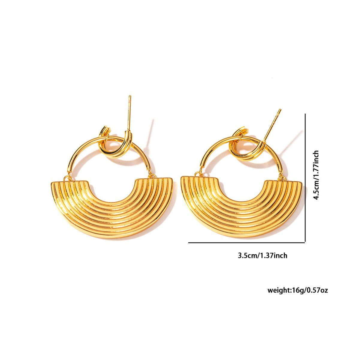 Wholesale French-Style Semicircular Titanium Steel Earrings,  Fashion Accessory for Everyday Wear Boutique Resale