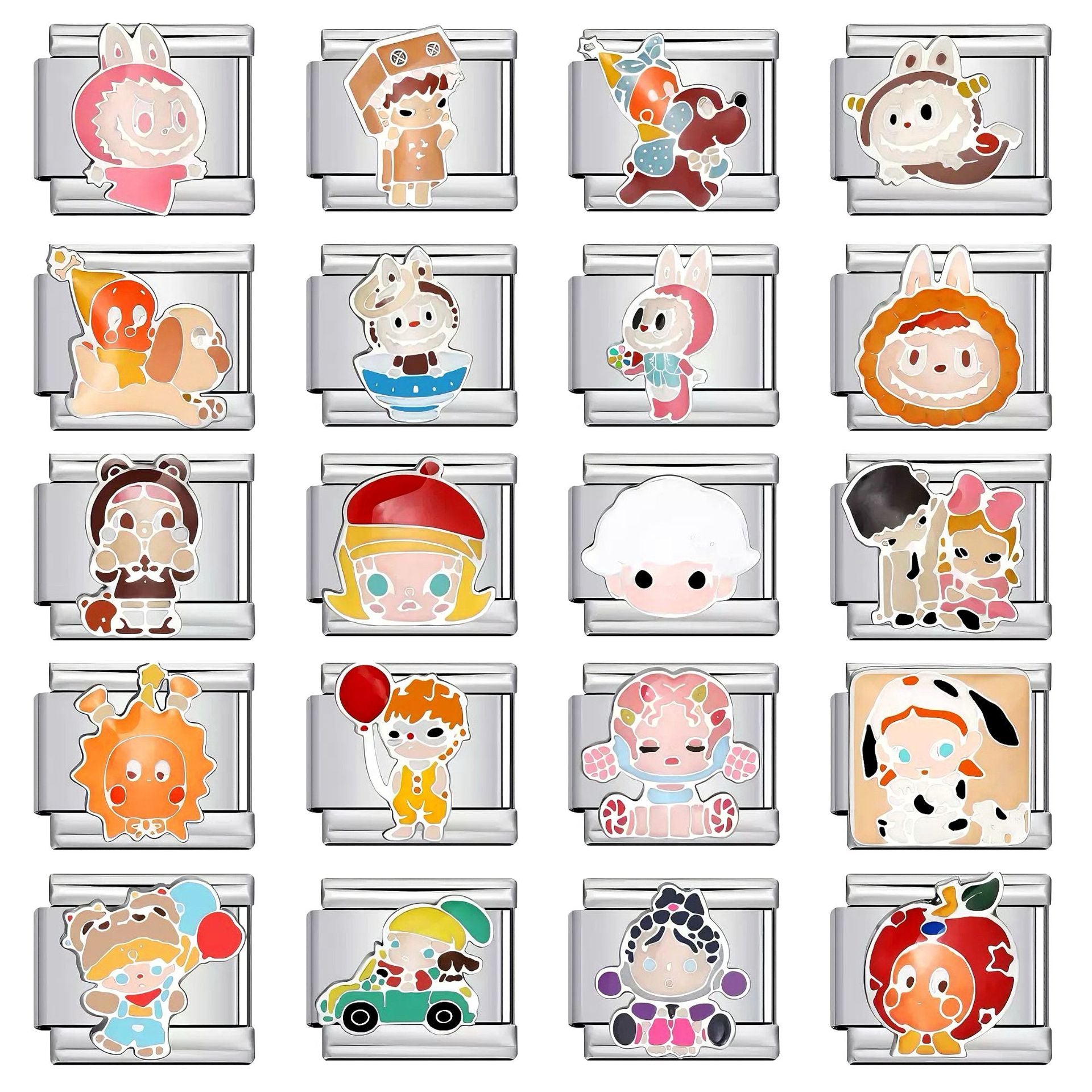 Bracelet de charme italien en gros 9 mm DIY Splicing Cartoon Bracelet composable en acier inoxydable mignon