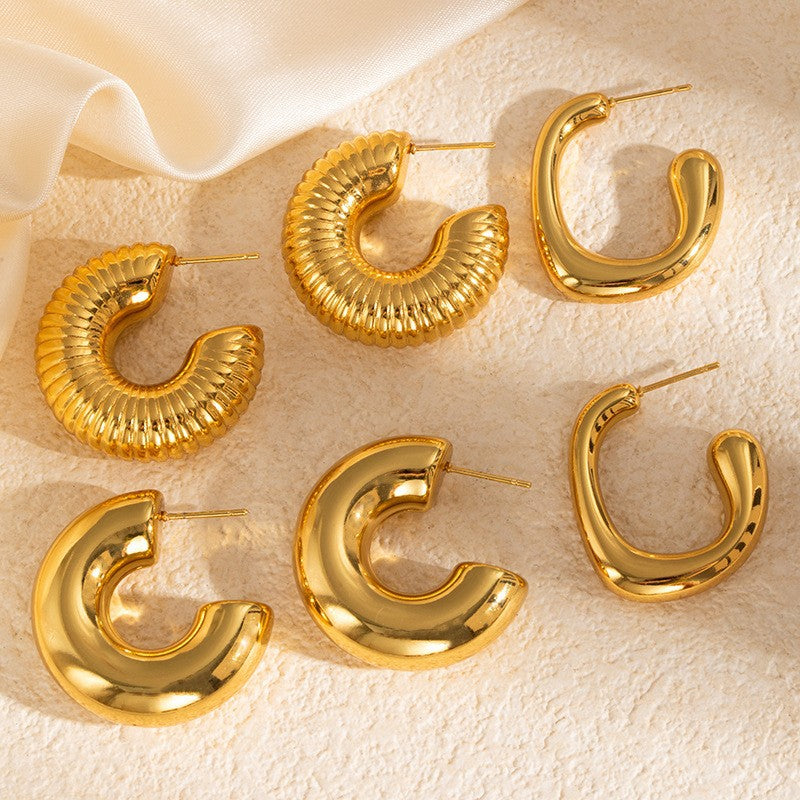 Wholesale Stainless Steel Starfish Hoop Earrings Fashion Boutique Accessory