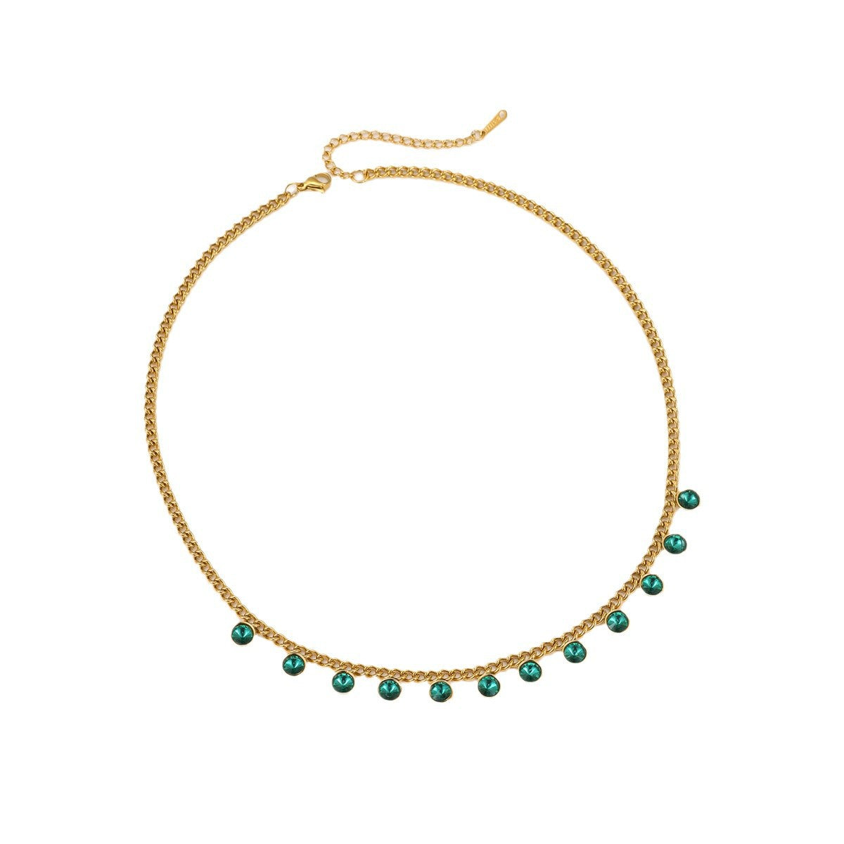 Wholesale  Stainless Steel Color Rhinestone Tassel Necklace